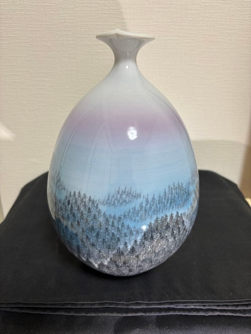 藤井朱明 壺 飾り壺 花器 日展人気作家 朝日 花瓶 有田焼 共箱なし