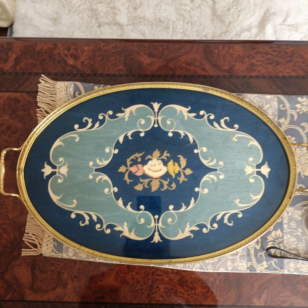 値下げ❢イタリア製　象嵌細工　トレイ　お盆　大きいサイズ