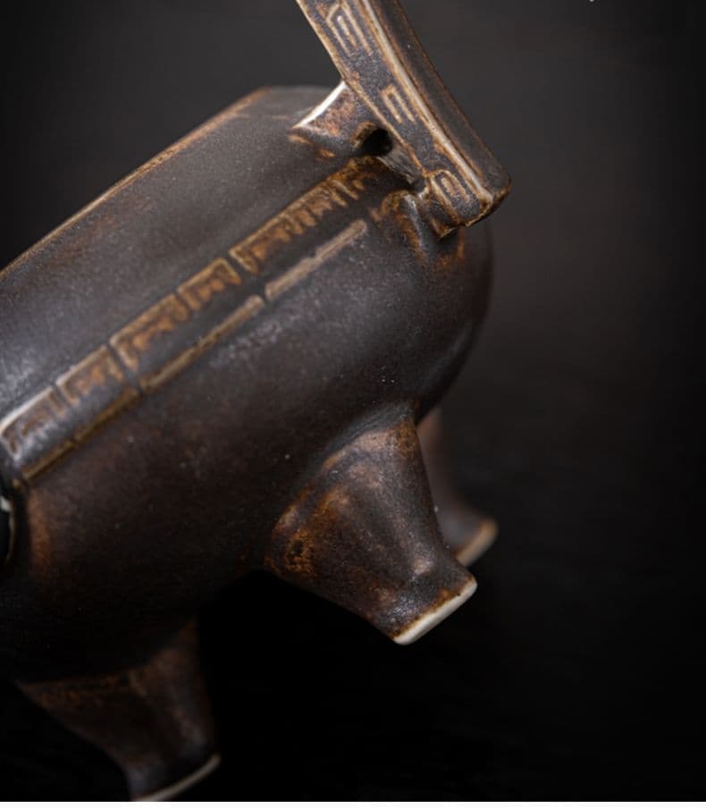 磁器香炉 太極香炉 茶道具　香道具 現代工芸品 美術品 置物