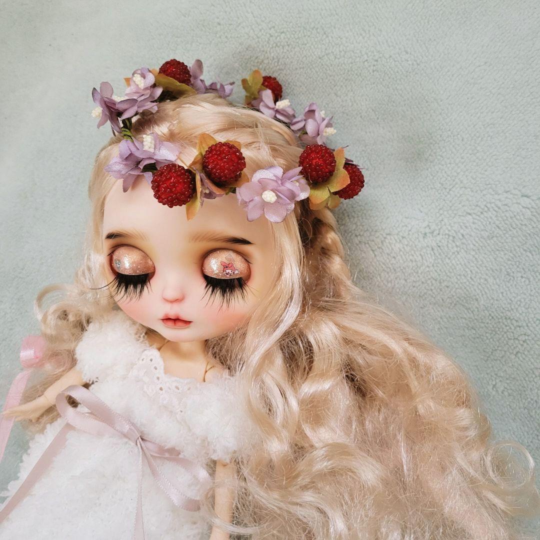 白もふうさぎセット　パープル花冠