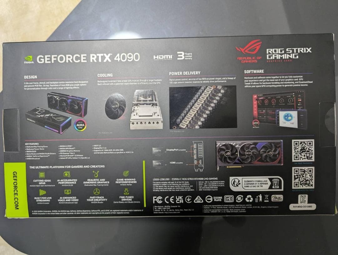グラフィックボード・グラボ・ビデオカード ASUS ROG Strix GeForce RTX 4090 24GB