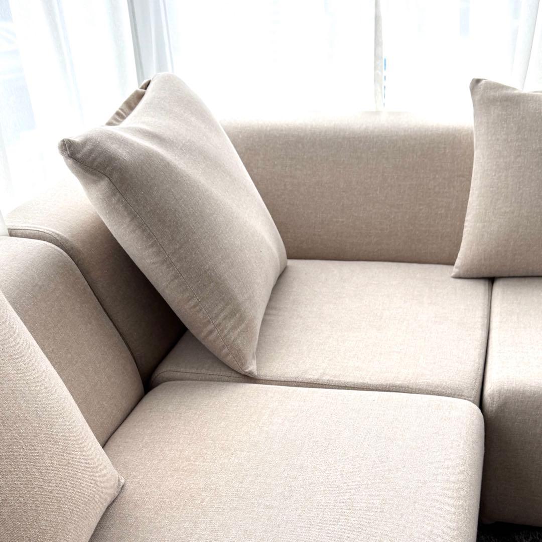 超美品 ローソファ コーナータイプ モダン ベージュ