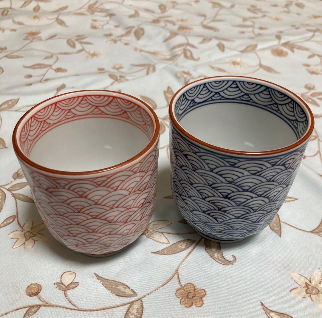 「青海波」夫婦茶碗、湯呑みセット