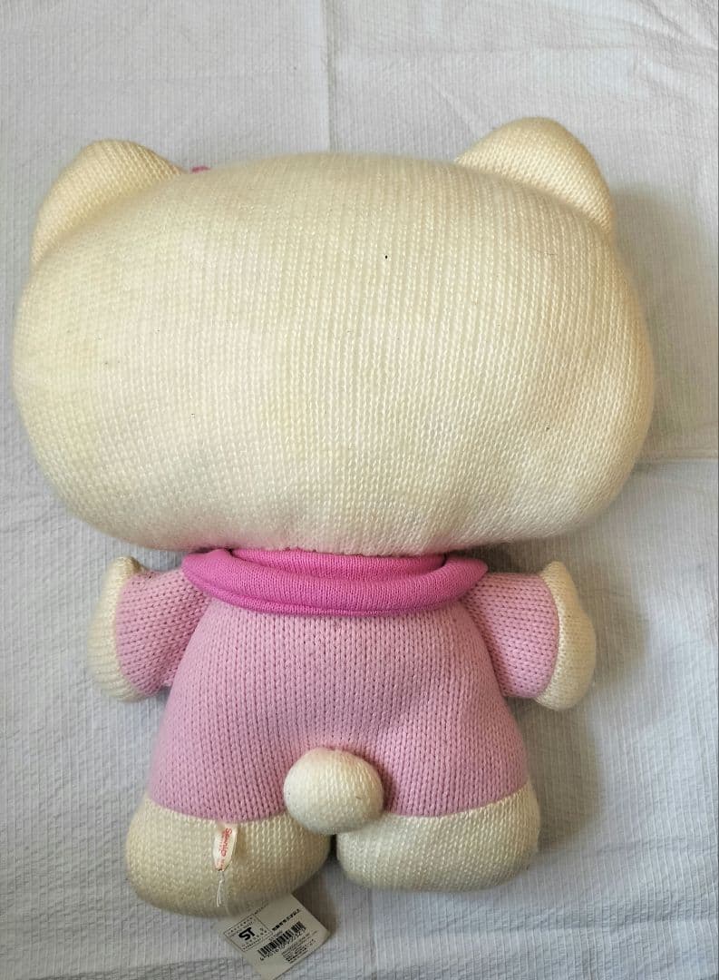 【 平成レトロ　タグ付き】 ハローキティ　ニット ぬいぐるみ　Lサイズ40cm