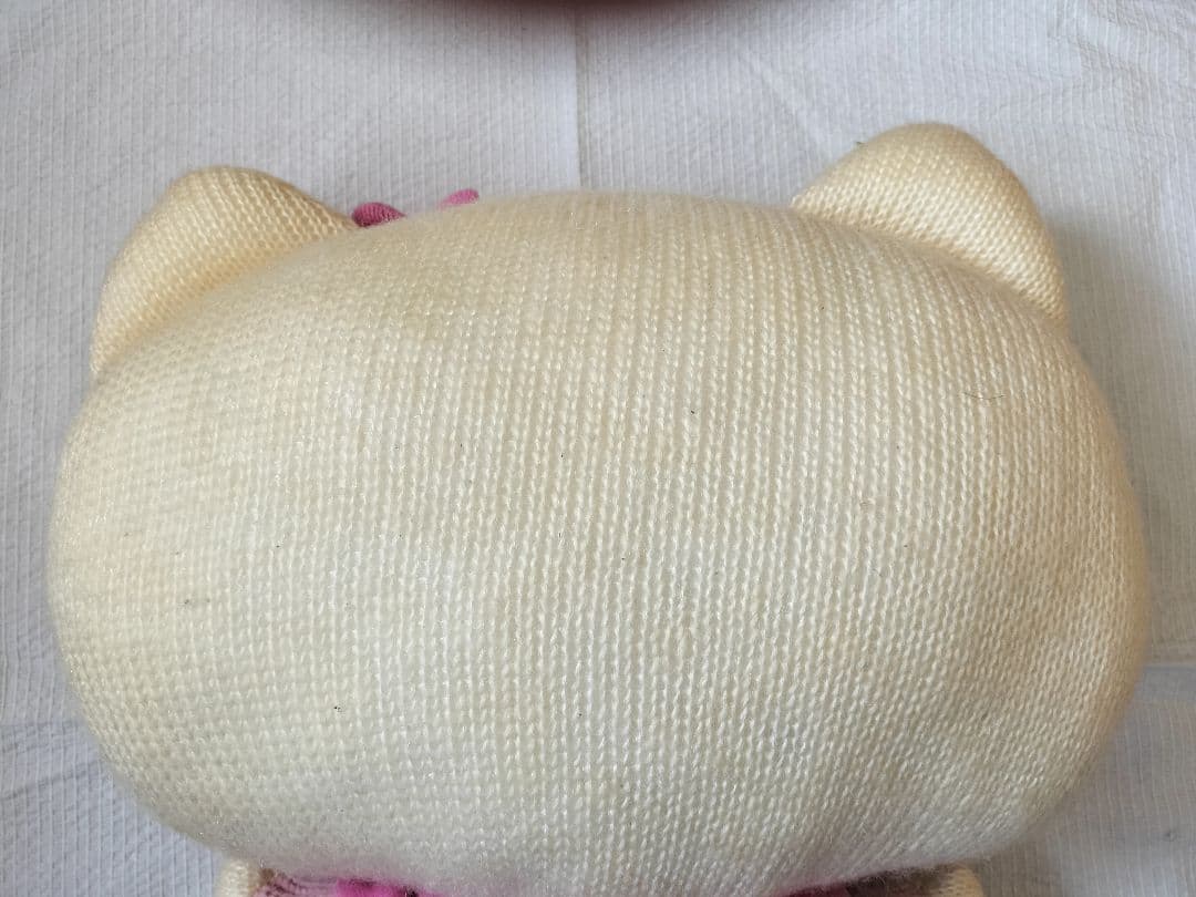 【 平成レトロ　タグ付き】 ハローキティ　ニット ぬいぐるみ　Lサイズ40cm