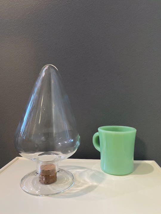 アンティーク ガラス コルク 水槽 フラワーベース 三角形 △