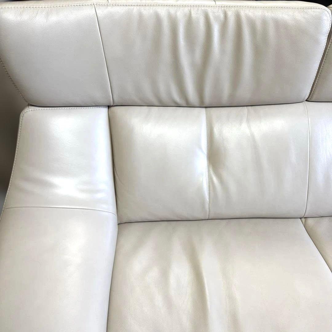 【美品】定価65万円 カリモク 本革ソファ ZU46【右肘2人掛椅子ロング】