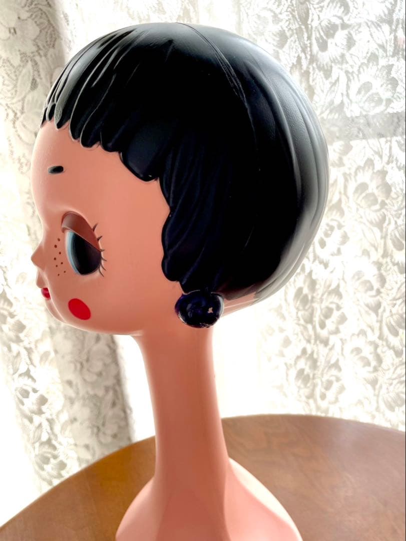 Twiggy head マネキン　レトロポップ ツィッギー　帽子掛け　黒