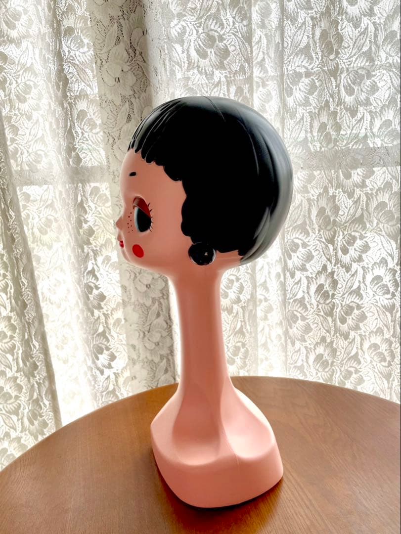 Twiggy head マネキン　レトロポップ ツィッギー　帽子掛け　黒