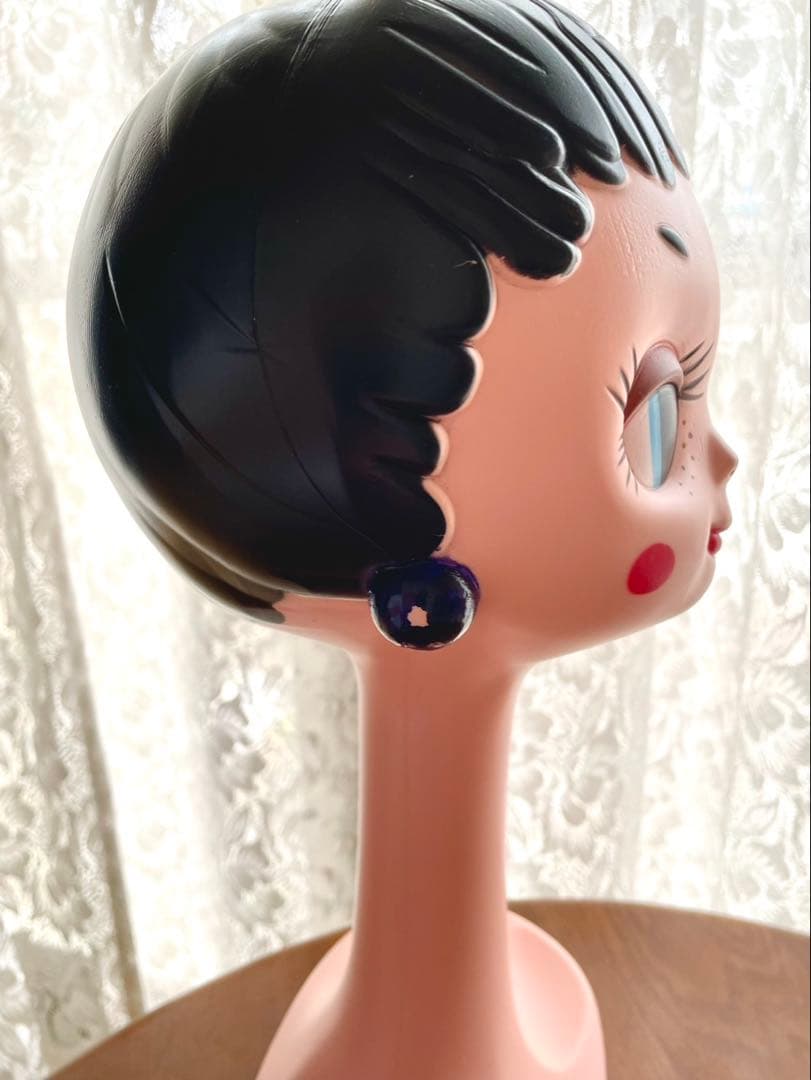 Twiggy head マネキン　レトロポップ ツィッギー　帽子掛け　黒