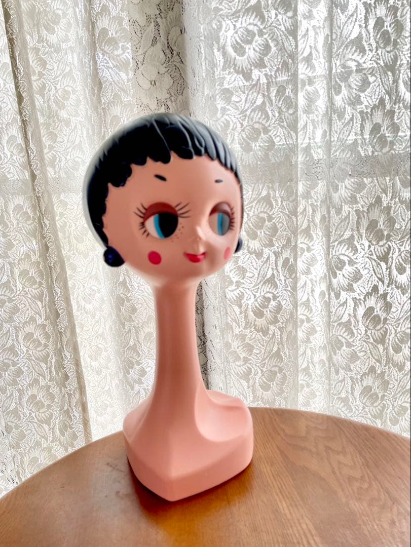 Twiggy head マネキン　レトロポップ ツィッギー　帽子掛け　黒