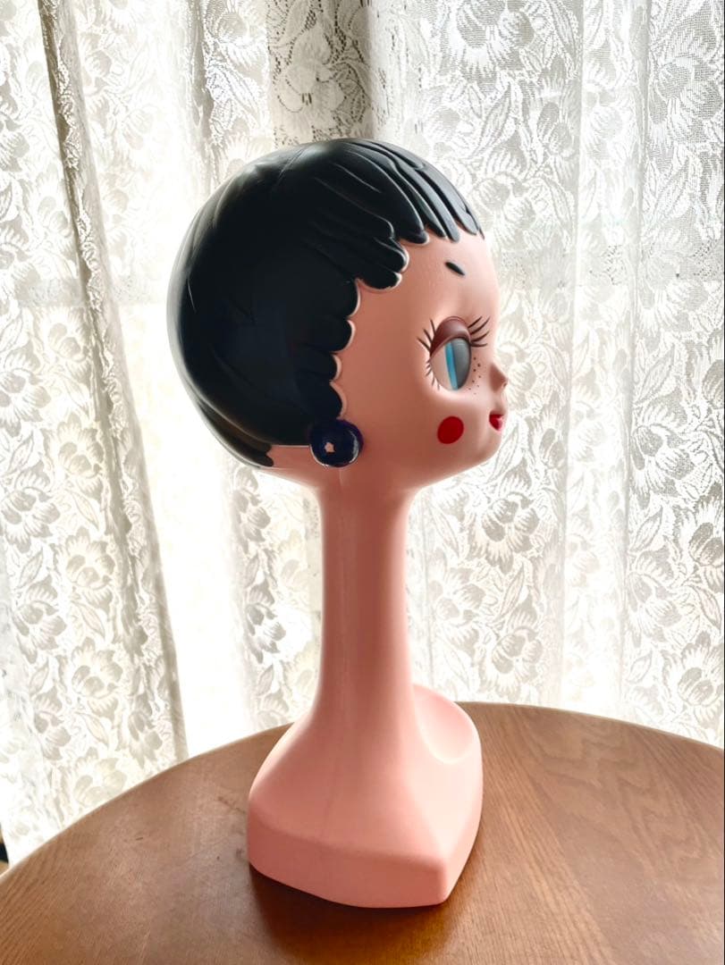 Twiggy head マネキン　レトロポップ ツィッギー　帽子掛け　黒