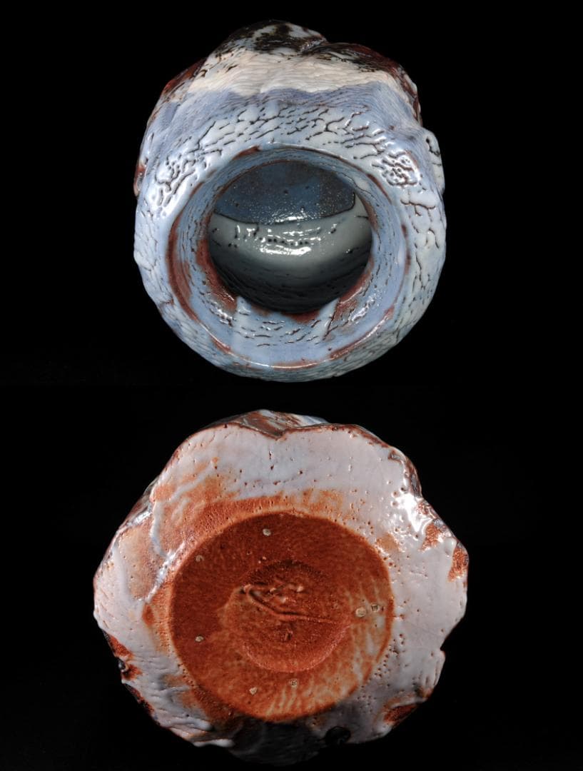 林正太郎 鼡志野 富士絵 水指 共箱 掲載個展図録添（表紙掲載） 正神窯