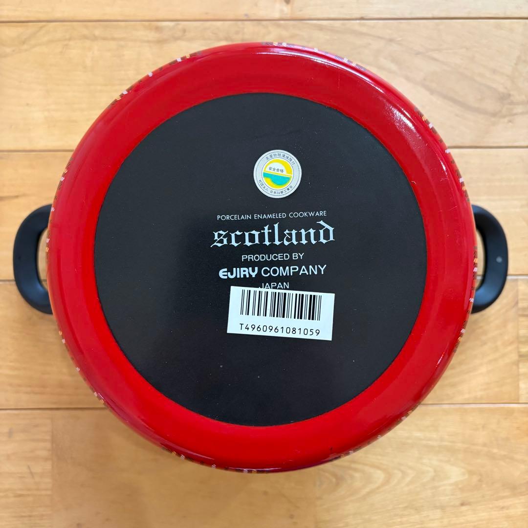 ☆デッドストック☆EJIRY　ホーロー　両手鍋　チェック　スコットランド　レトロ