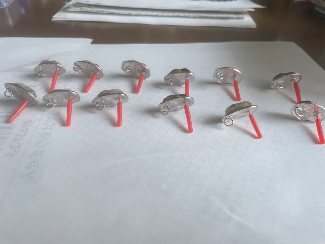 オーバル型ノンホールピアス12個セット