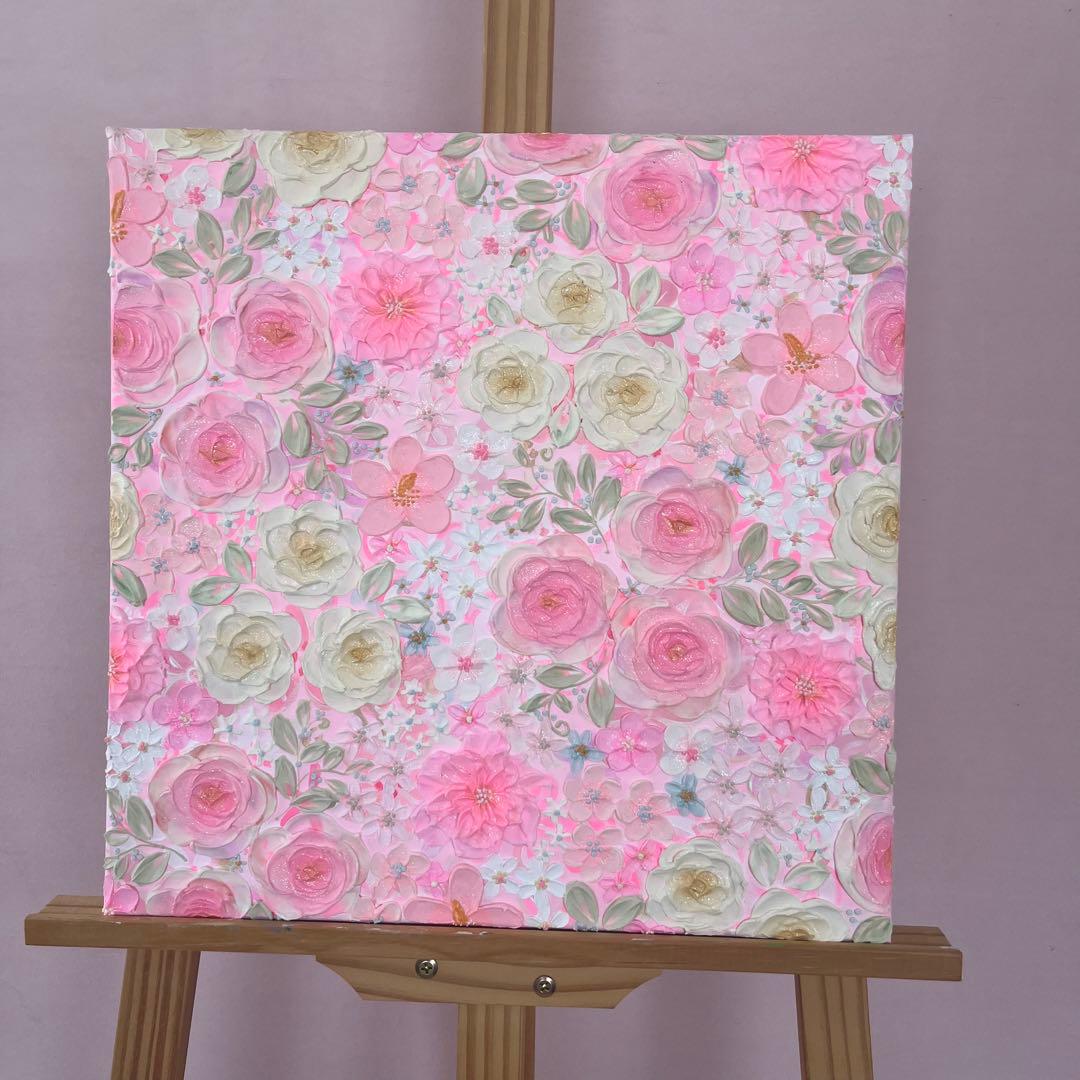 絵画 フラワーアート 花の絵 現代アート アートパネル　花柄　フランフラン