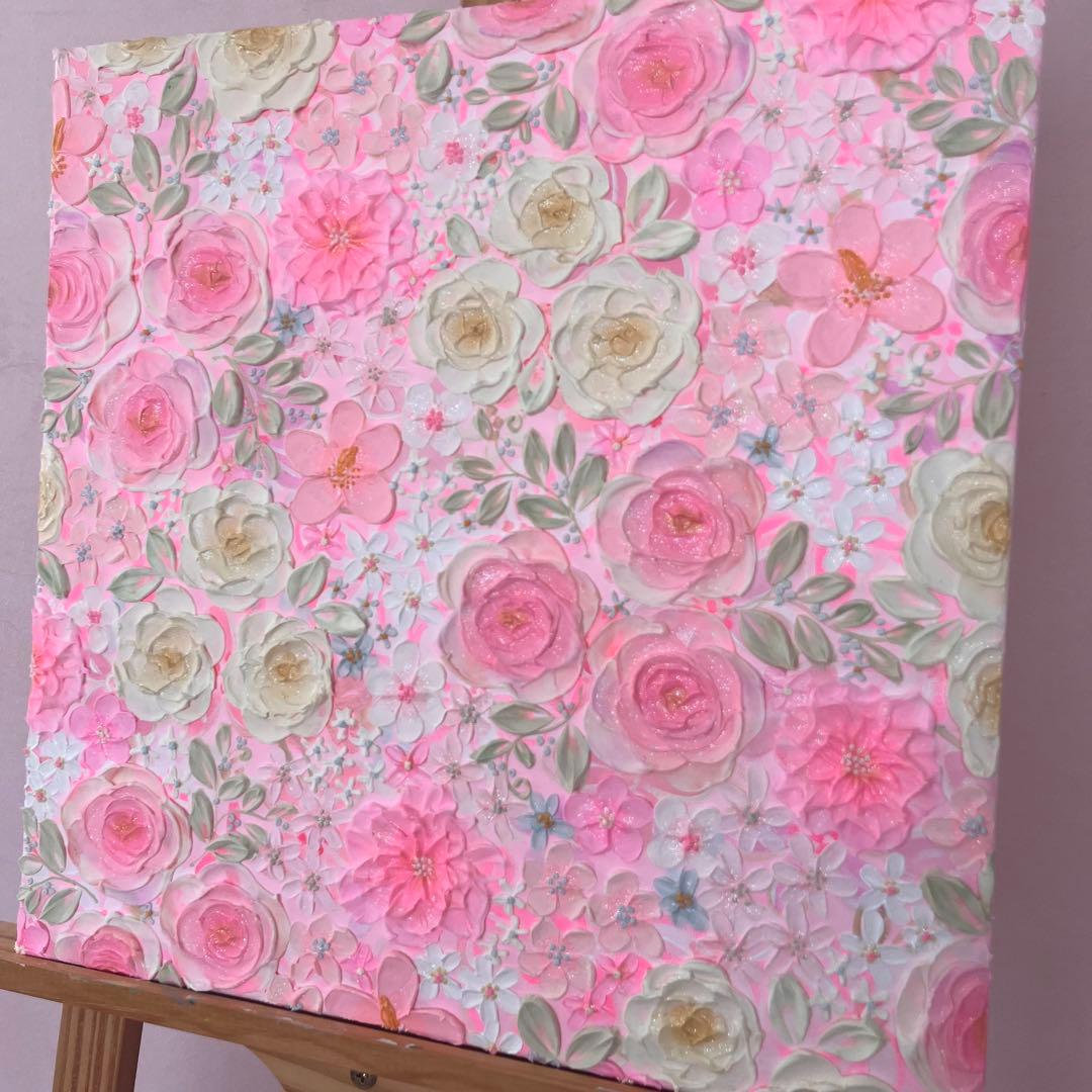 絵画 フラワーアート 花の絵 現代アート アートパネル　花柄　フランフラン