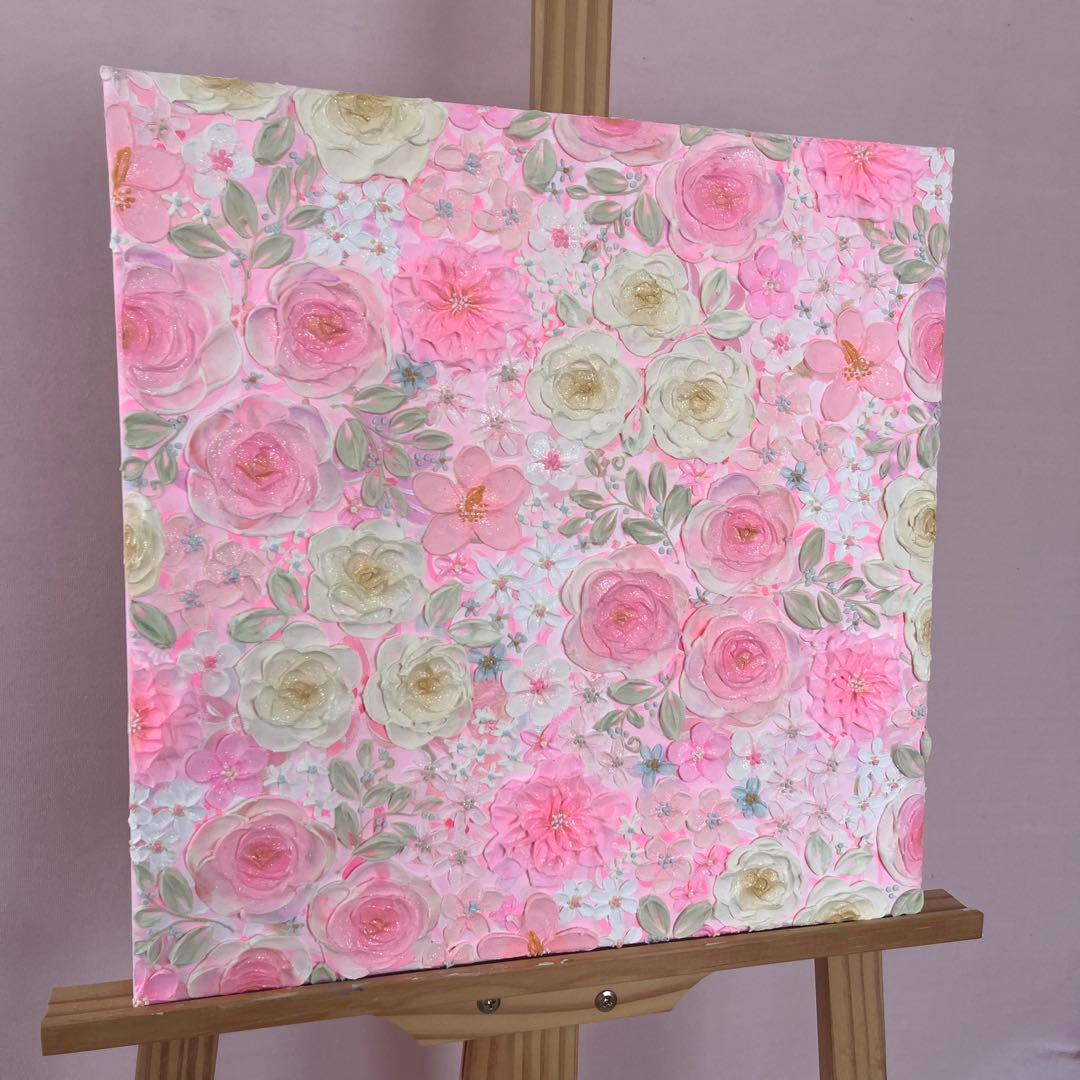 絵画 フラワーアート 花の絵 現代アート アートパネル　花柄　フランフラン