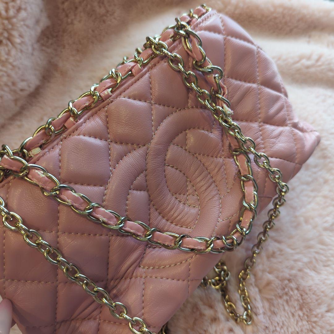 CHaNEL ピンク キルティング チェーンショルダー