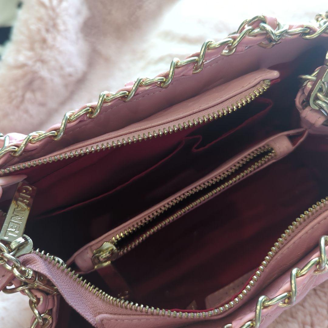 CHaNEL ピンク キルティング チェーンショルダー