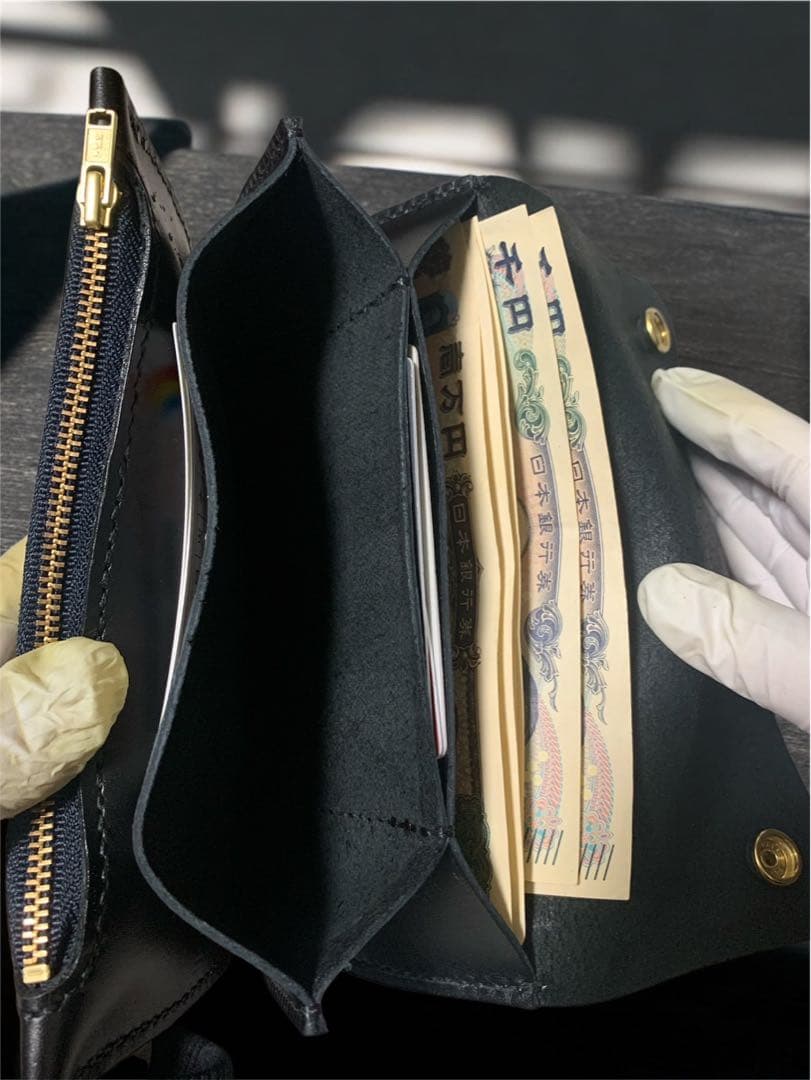 【牛革スムース】トラッカーウォレット　金具真鍮