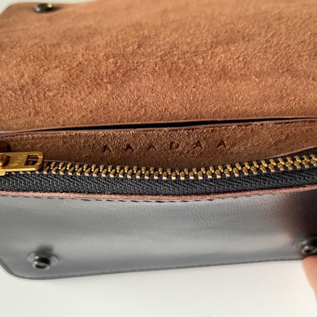 AAADAA ミドルトラッカーウォレット　ダールブラック　ホースハイド