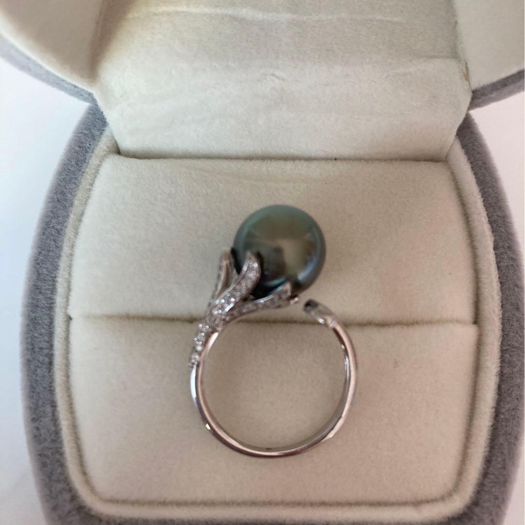 タヒチ黒蝶真珠11.1mmの指輪