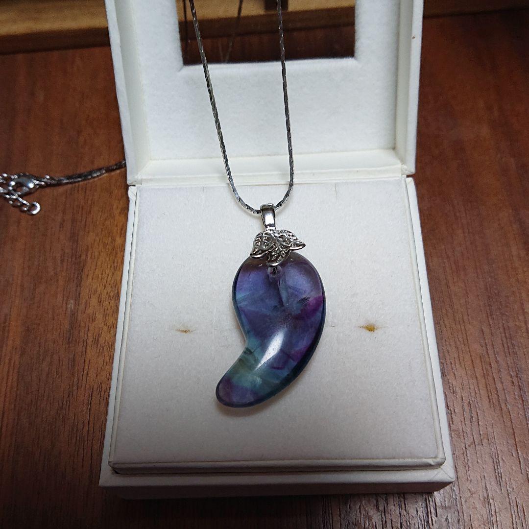 大特価★新品！美しいフローライト(蛍石)ネックレス【60cm】