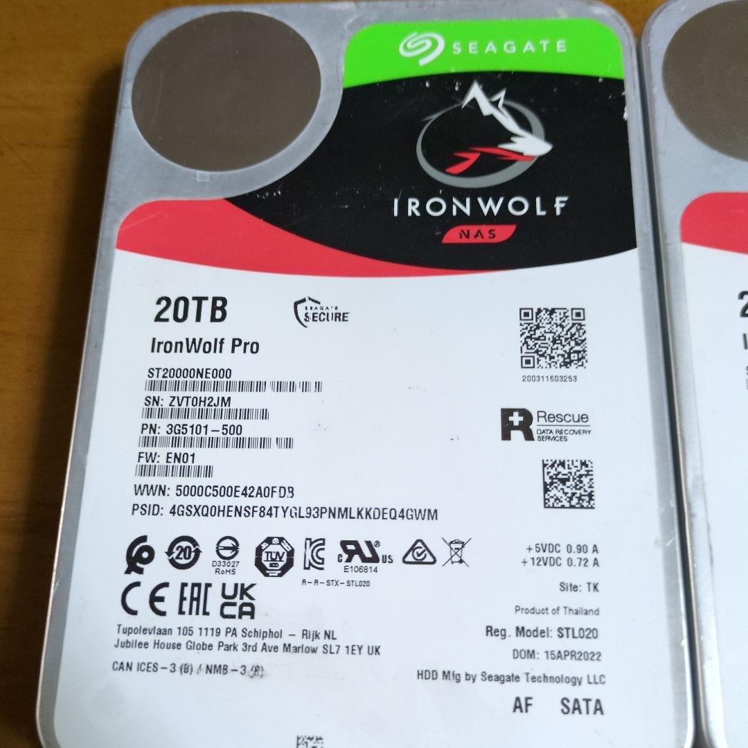 秋*保様 Seagate IronWolf Pro 20TB HDD 2台セット