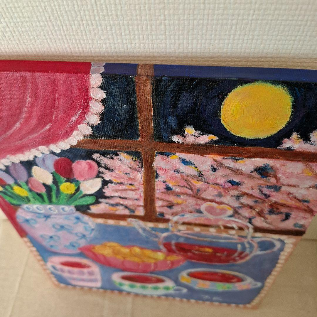 油絵『夜のお茶会Ⅱ』Ｆ３号