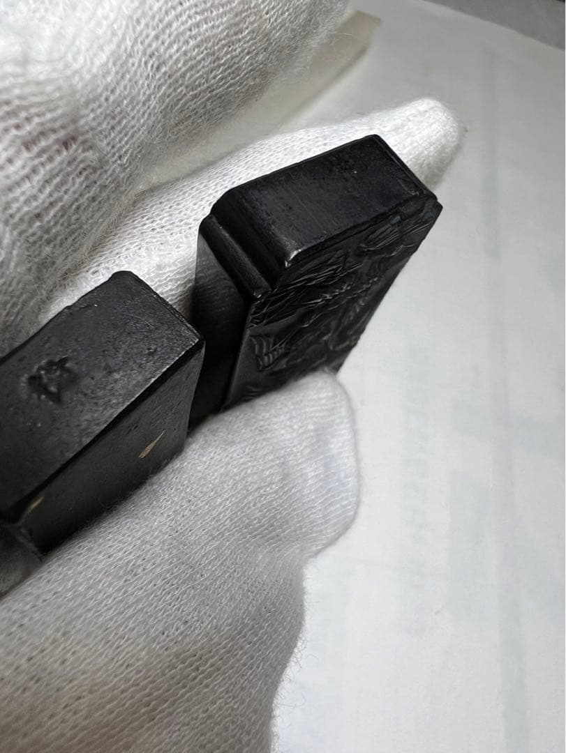 老舗高級金振銘墨　鶴と亀縁起墨！ 松煙亀15油煙鶴20g