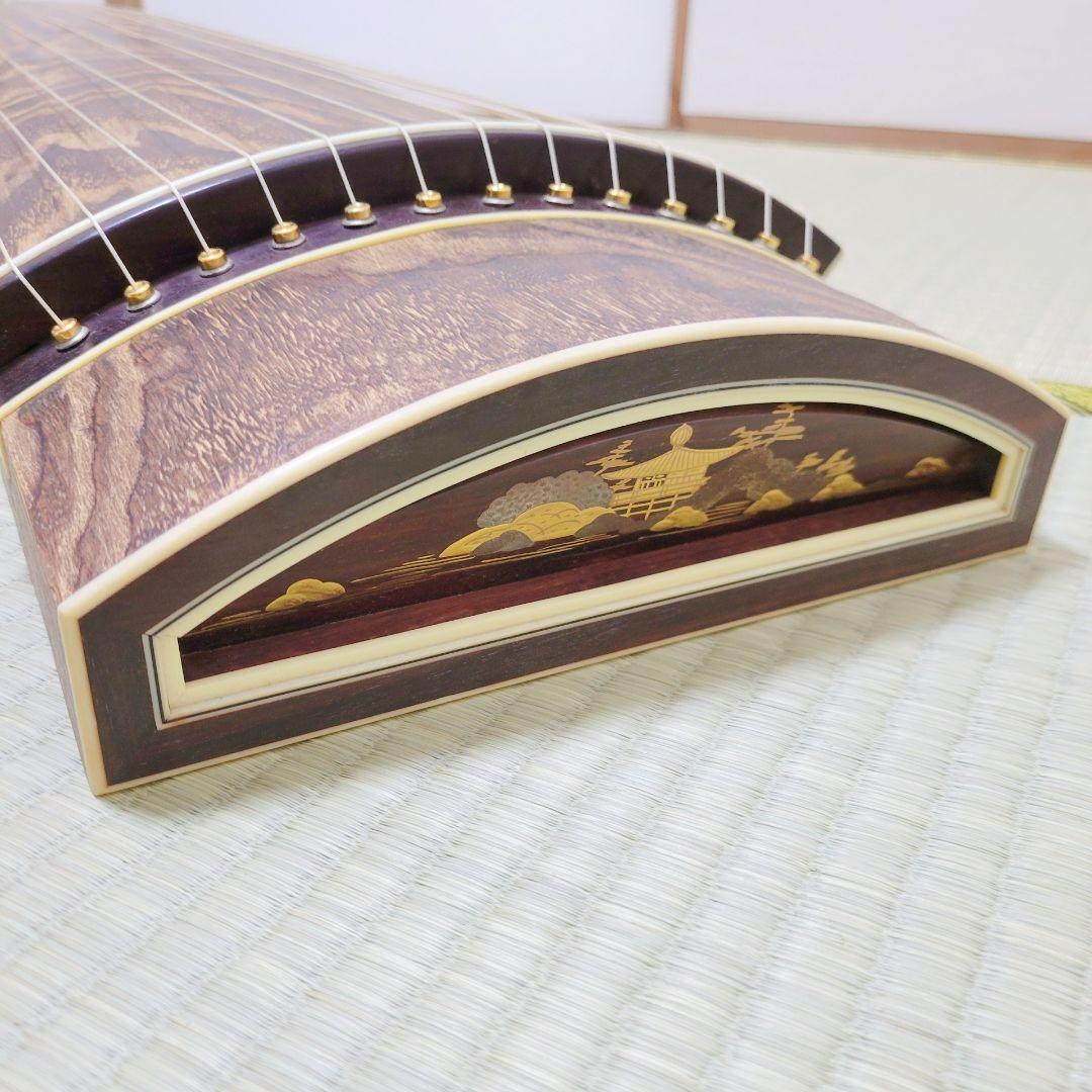 高級琴✨付属品多数✨ フルセット13弦 琴 並甲 木目良好 蒔絵入りケース付き