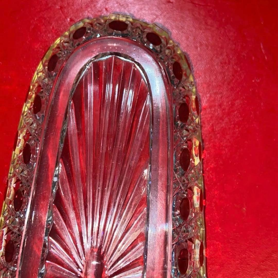 バカラ ディアマンピエーリー　長皿　ワインレッドカラー　 Baccarat