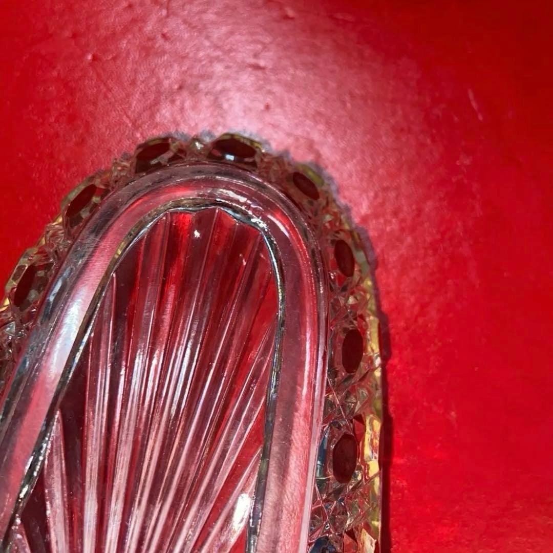 バカラ ディアマンピエーリー　長皿　ワインレッドカラー　 Baccarat