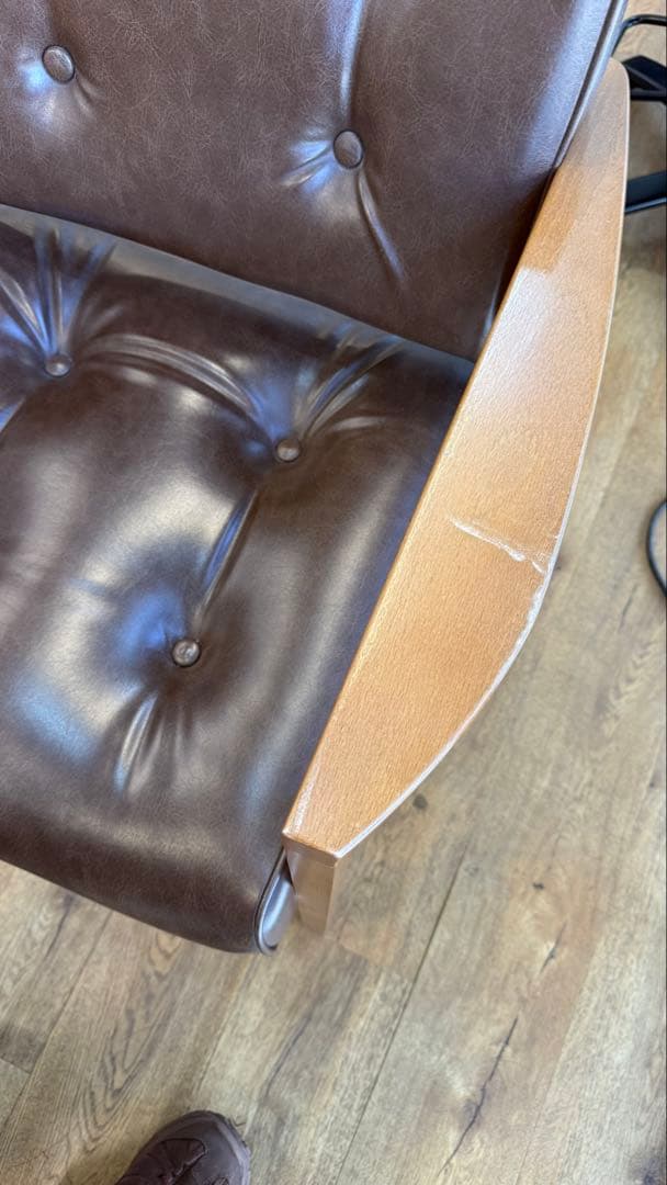 ブラウン アームチェア 美容室用椅子