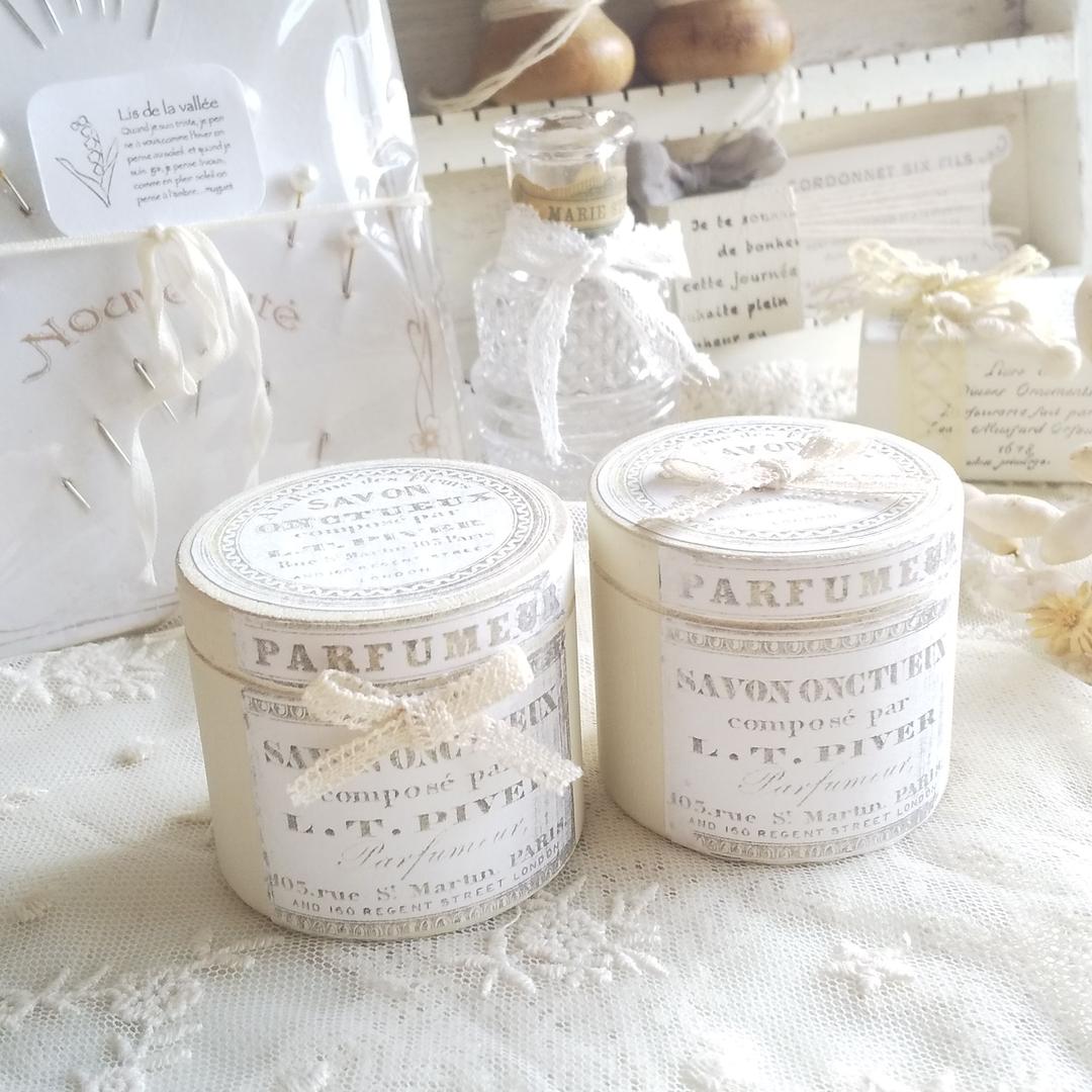 **アンティーク風♡SAVON‪ꔛ‬パウダーBOX**