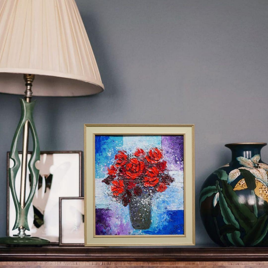 油絵 油彩 油彩画 絵画 絵 【Red rose】