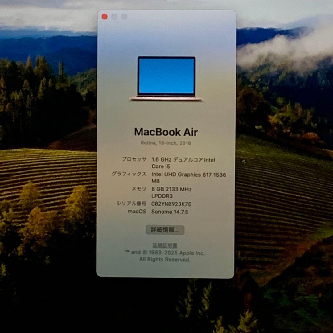 【美品】MacBook Air2018 充放電40回ローズゴールド パソコンPC