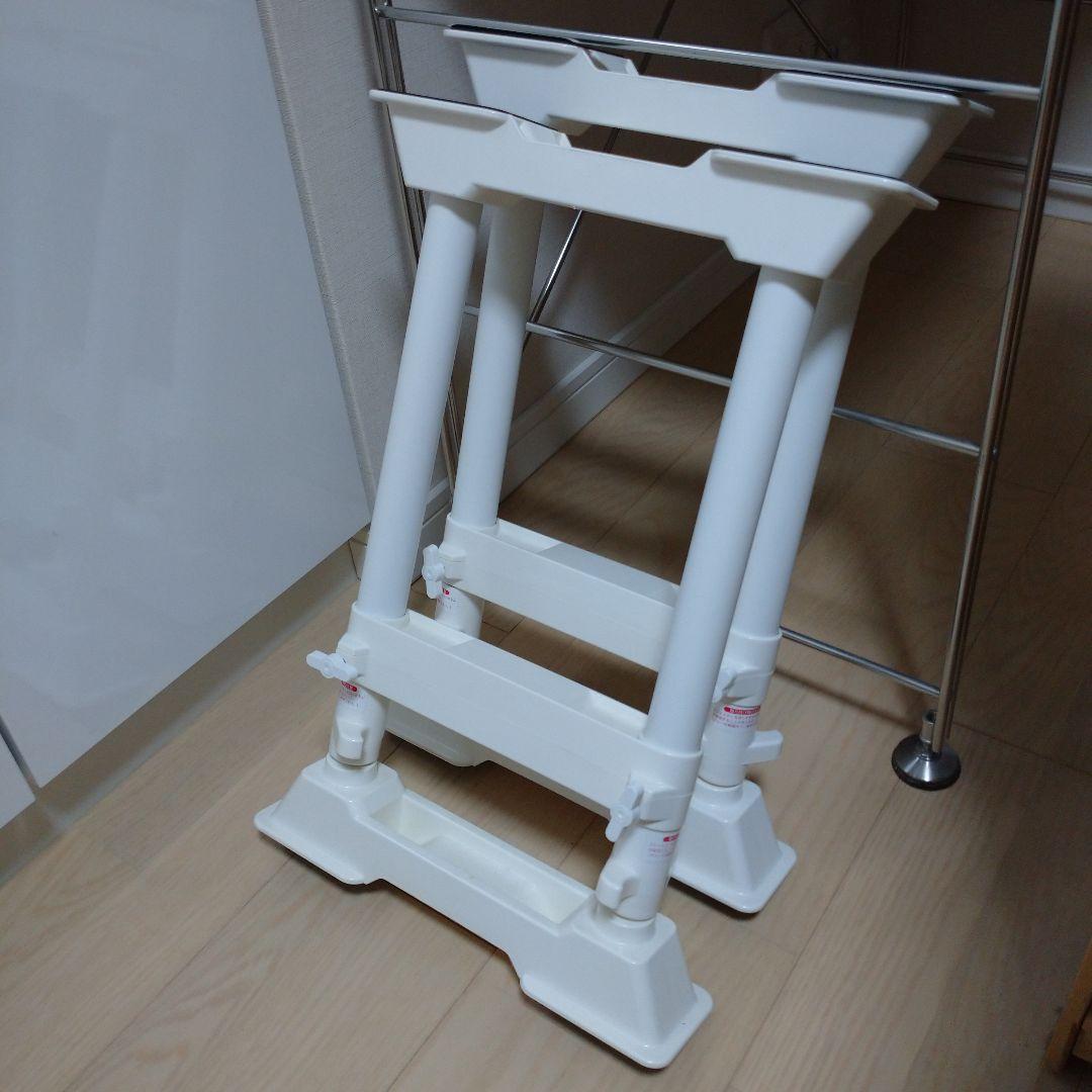 無印良品ステンレスユニットシェルフ　ワイド大、ワードローブバー＋転倒防止突っ張り