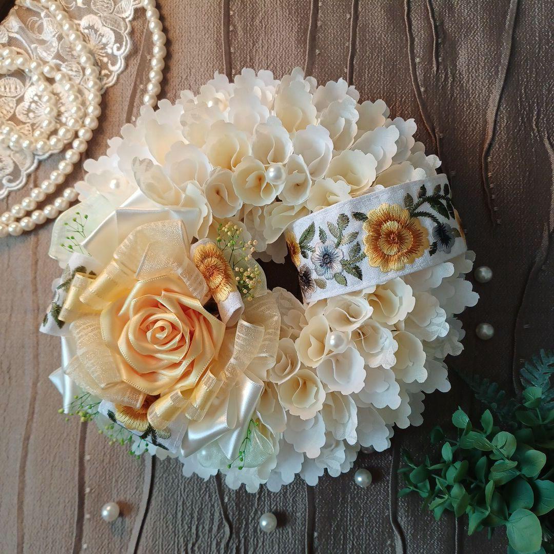 ＊510＊~＊momo＊~布リース　春リース　フラワーリース　玄関リース