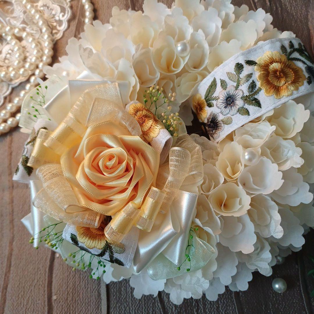 ＊510＊~＊momo＊~布リース　春リース　フラワーリース　玄関リース