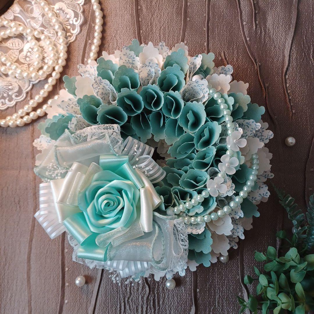 ＊510＊~＊momo＊~布リース　春リース　フラワーリース　玄関リース