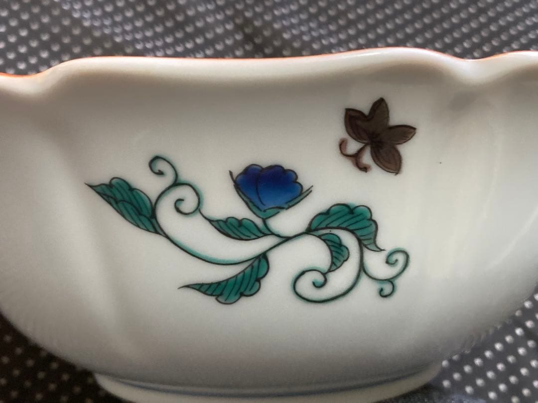 九谷焼　九谷寿陶　輪花鉢　盛り鉢　深鉢　3個セット　昭和レトロ　※1個に欠けあり