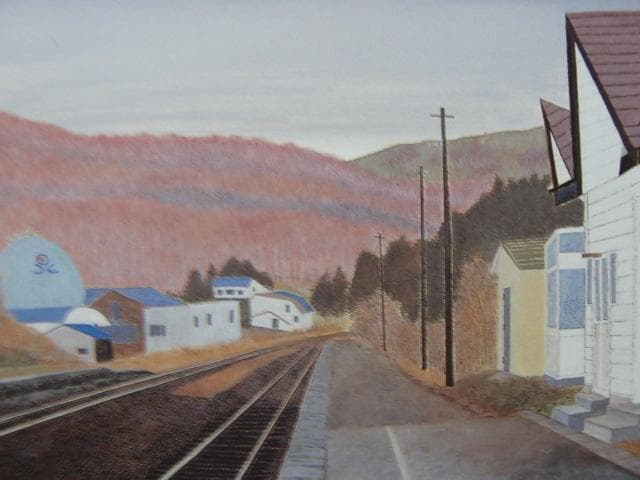 久保田 彦 【jr塩谷駅構内（北海道）】 希少画集画、状態良好