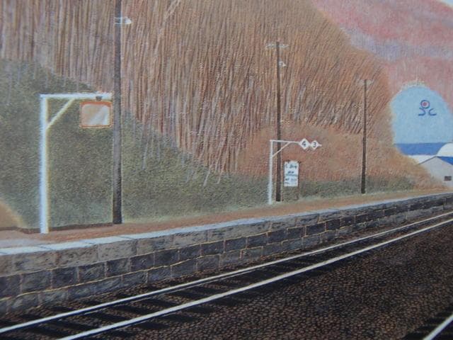 久保田 彦 【jr塩谷駅構内（北海道）】 希少画集画、状態良好
