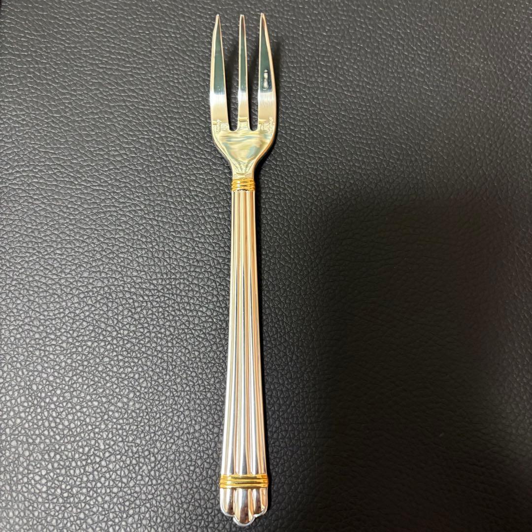 美品クリストフル　アリアゴールドリング　ケーキフォーク2本