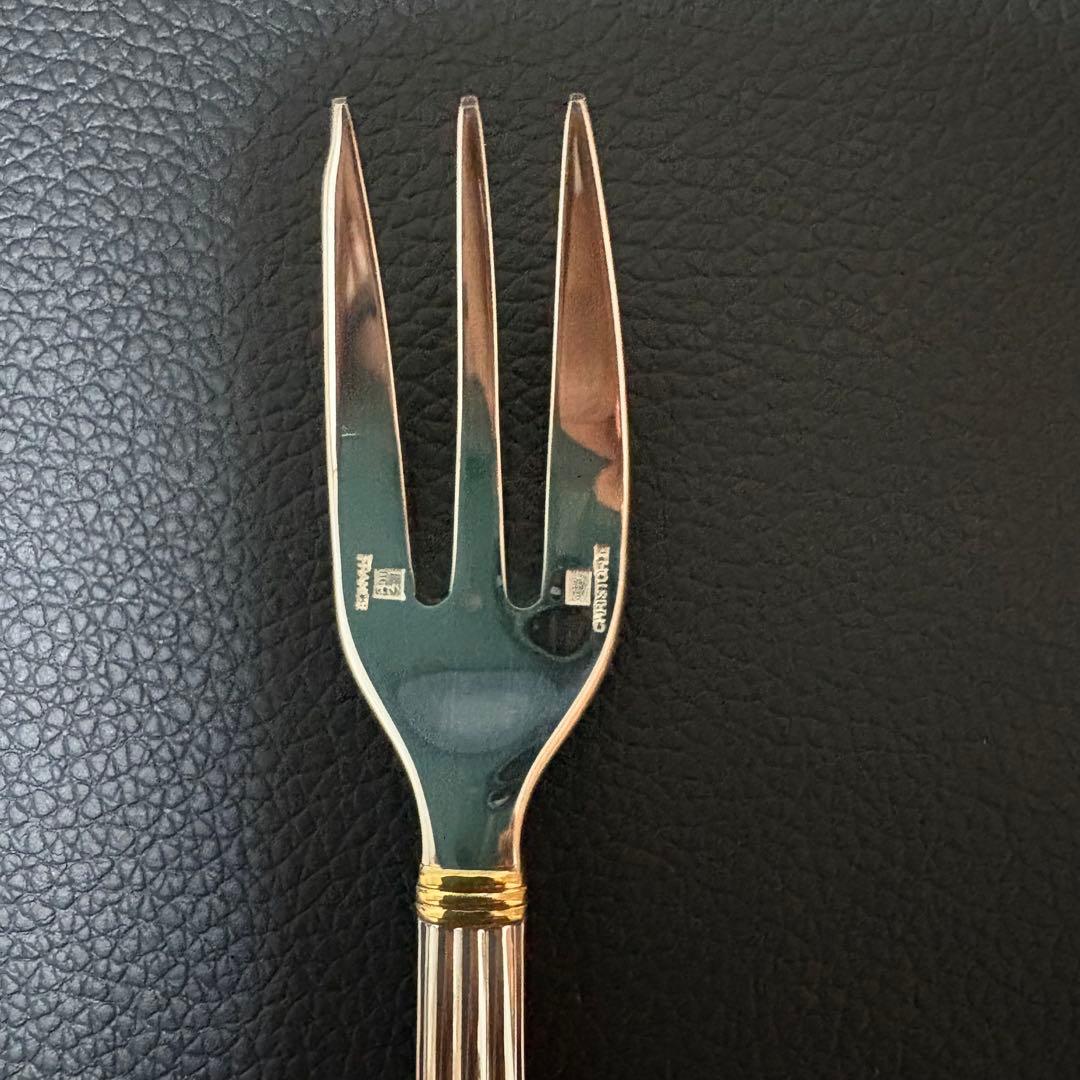 美品クリストフル　アリアゴールドリング　ケーキフォーク2本