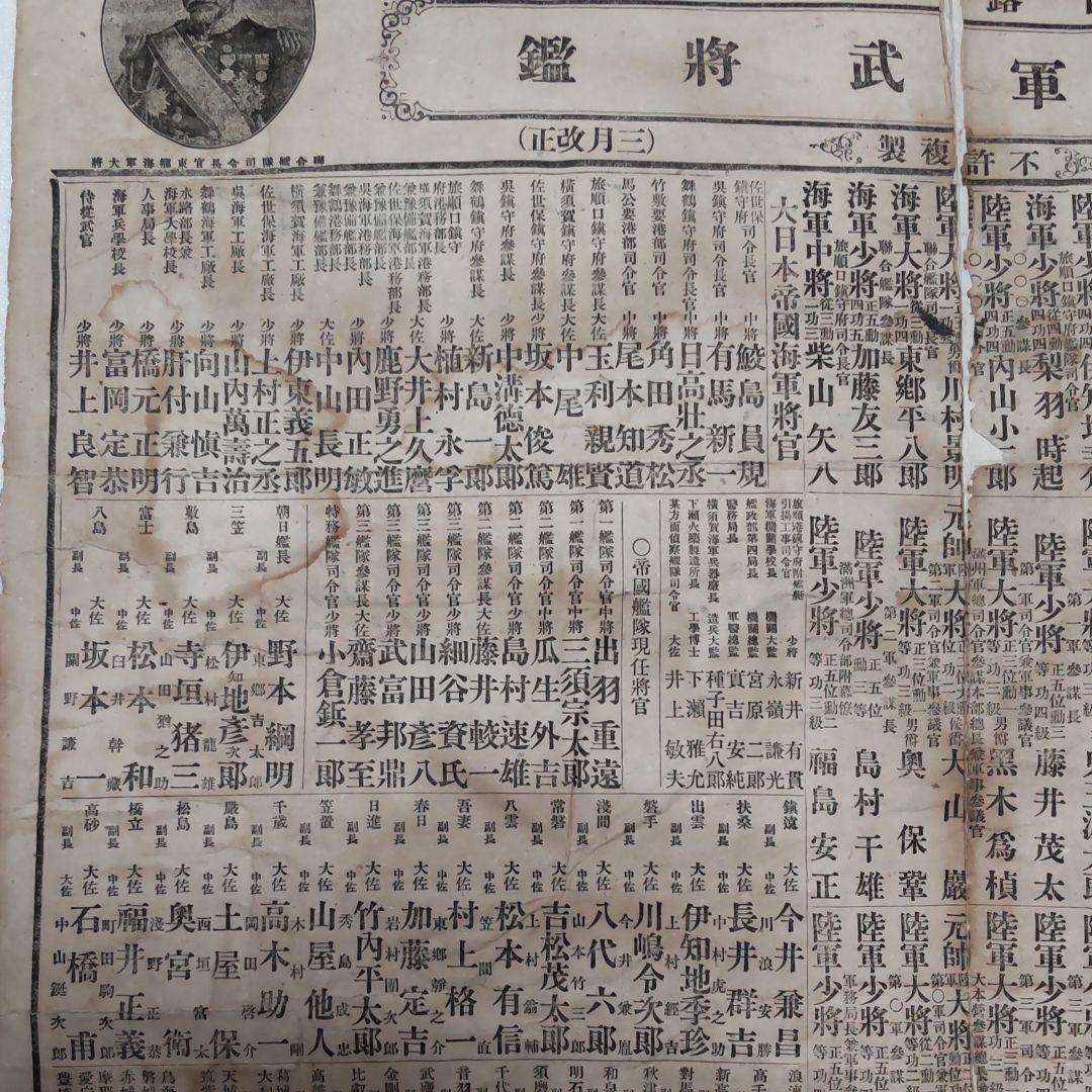 明治38年日露對戦陸海軍武将鑑。