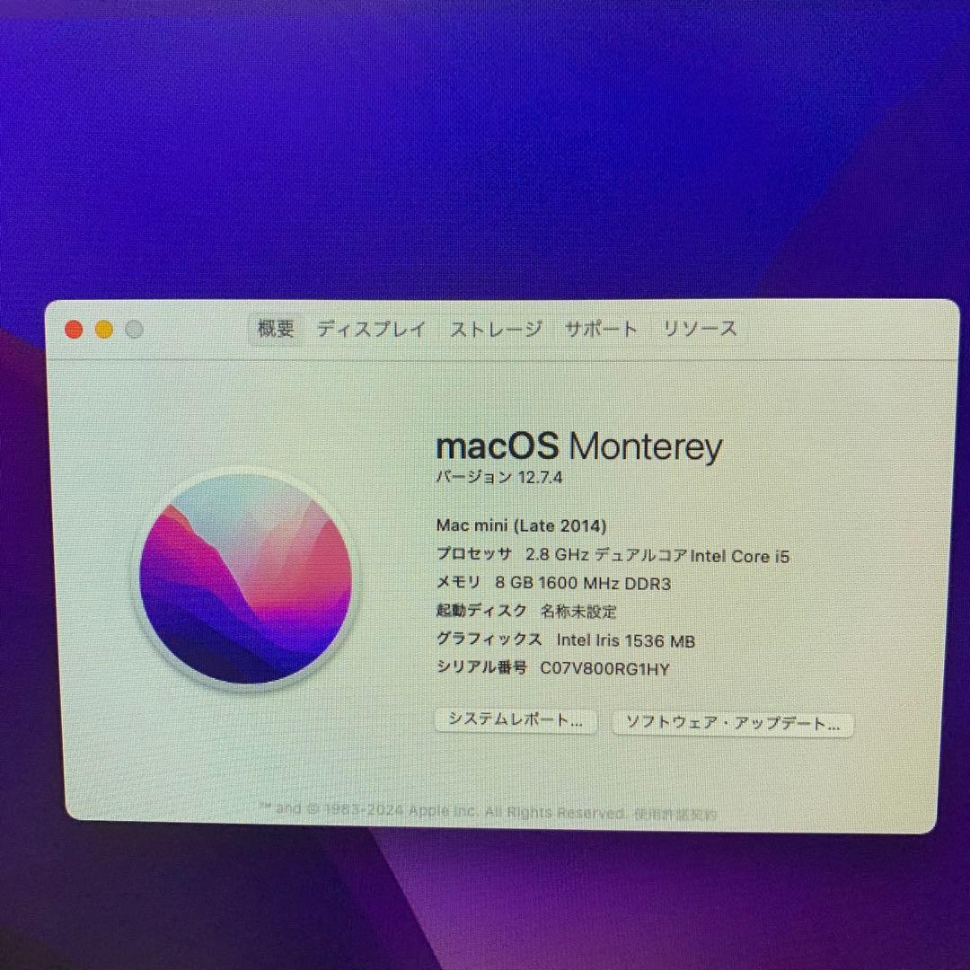 ミニPC Mac mini 2014 Core i5 8GB SSD128GB-1TB