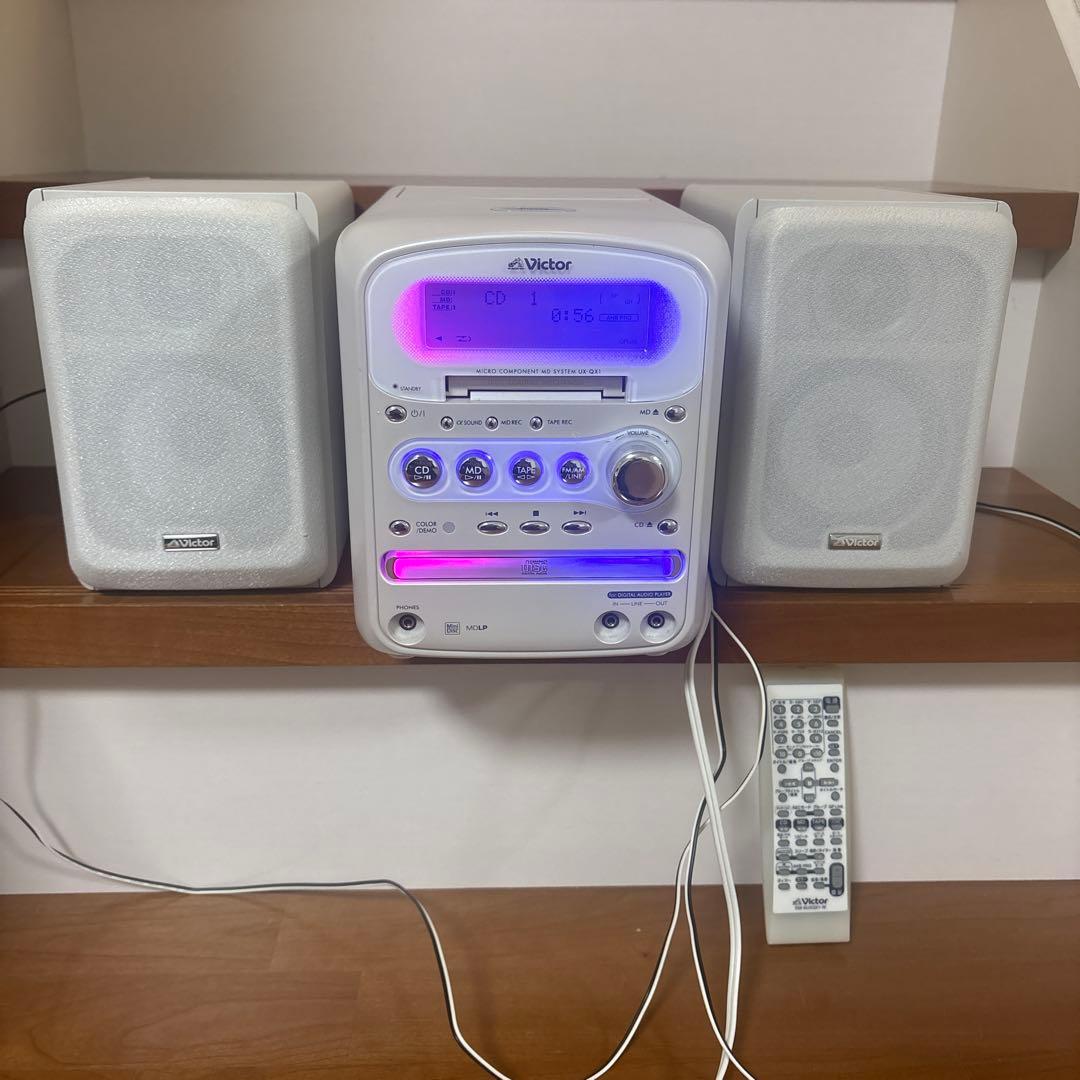 Victor マイクロコンポCD、MD、カセット、スピーカーセット ★動作確認済